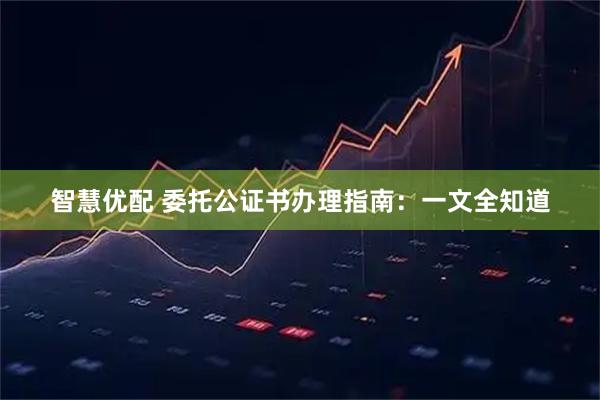 智慧优配 委托公证书办理指南：一文全知道